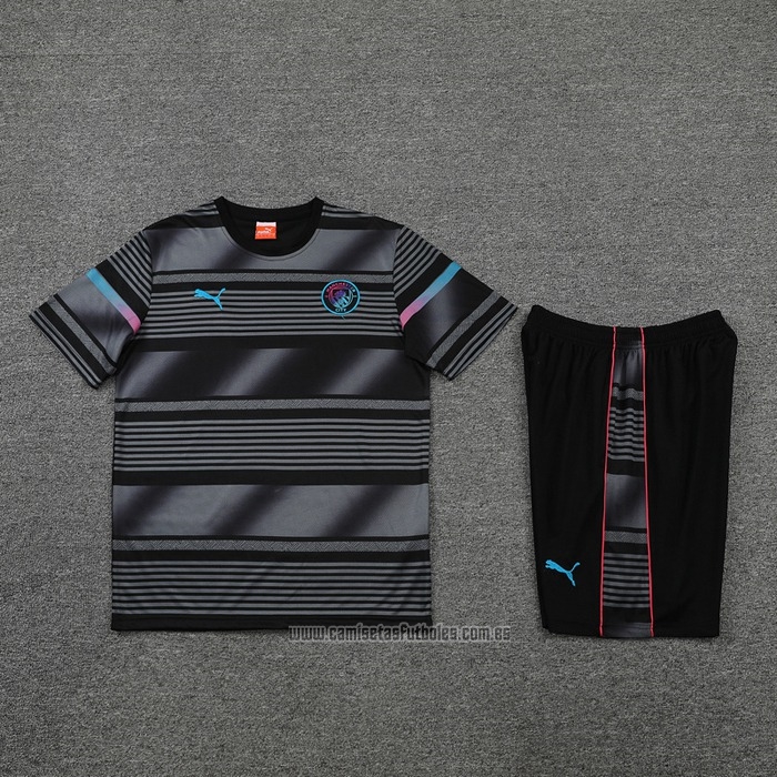Chandal del Manchester City Manga Corta 2022-2023 Negro - Pantalon Corto